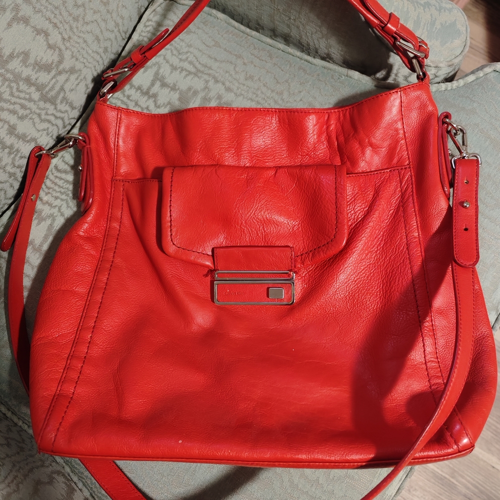 Red Leather Shoulder Bag